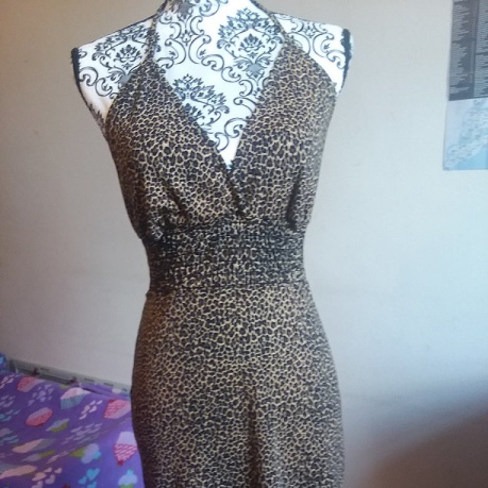 NBW leopard print halter top dress